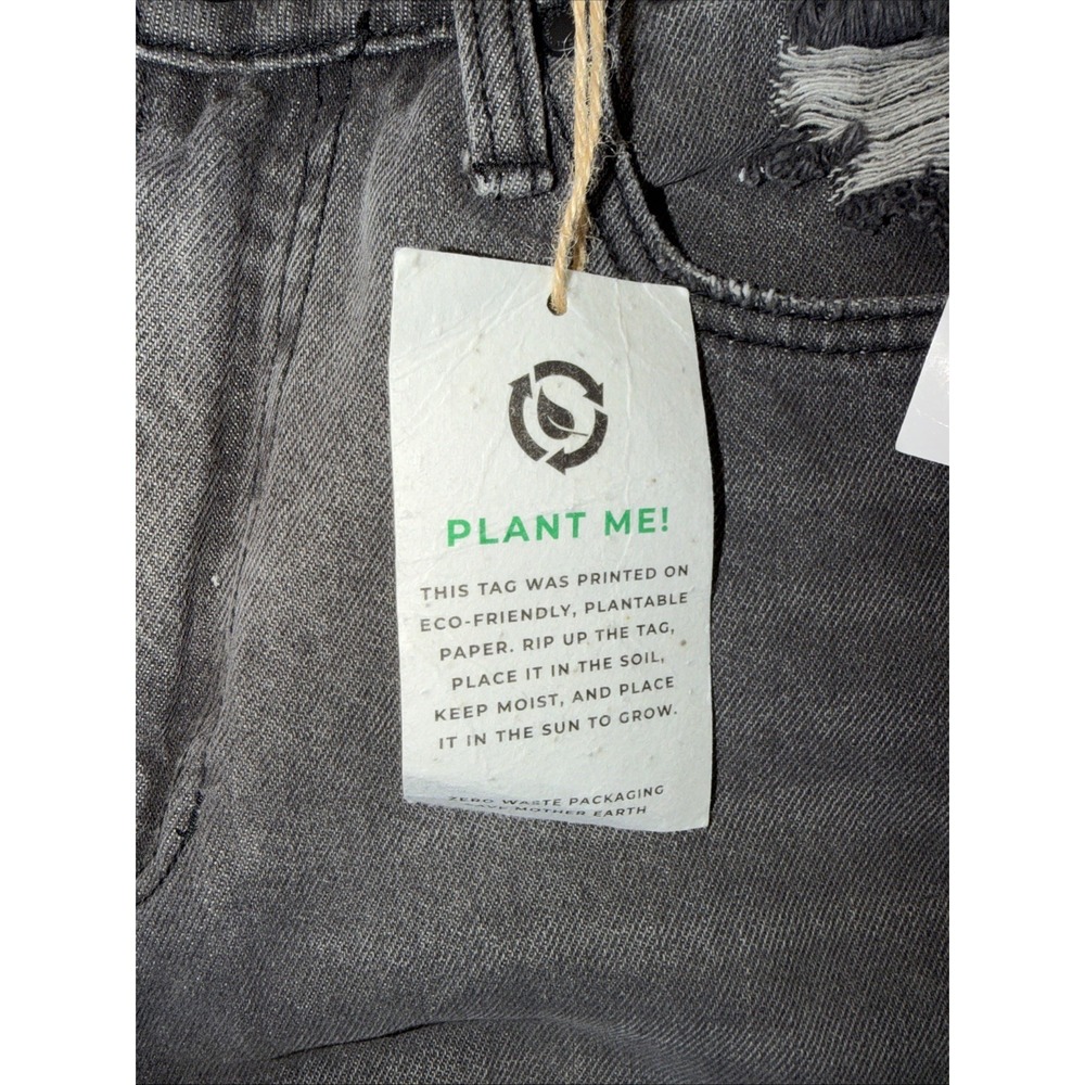 PTCL Ethical Clothing Wide Leg Distressed Denim Black Jeans Size 28 NWT - Picture 3 of 8